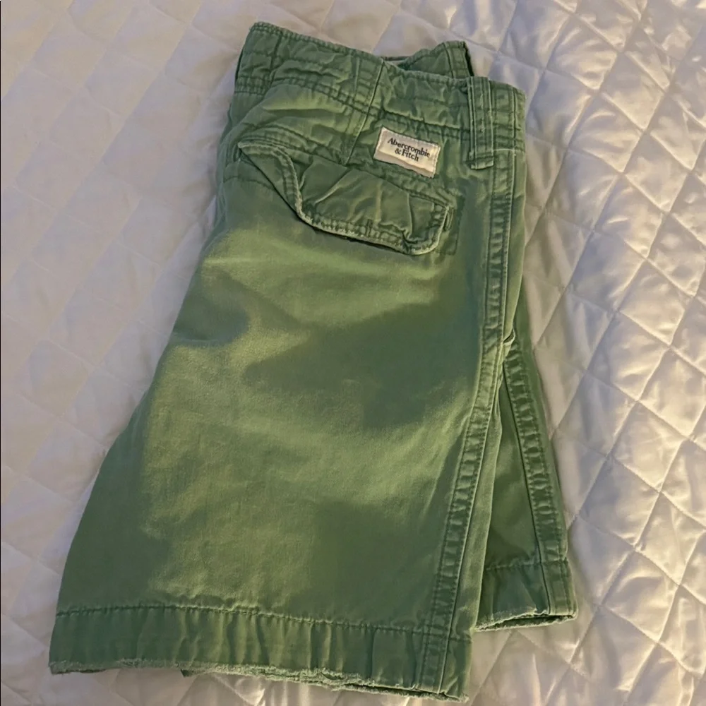 Abercrombie & Fitch Mint Green Men's Flat Front Shorts - Picture 2 of 9
